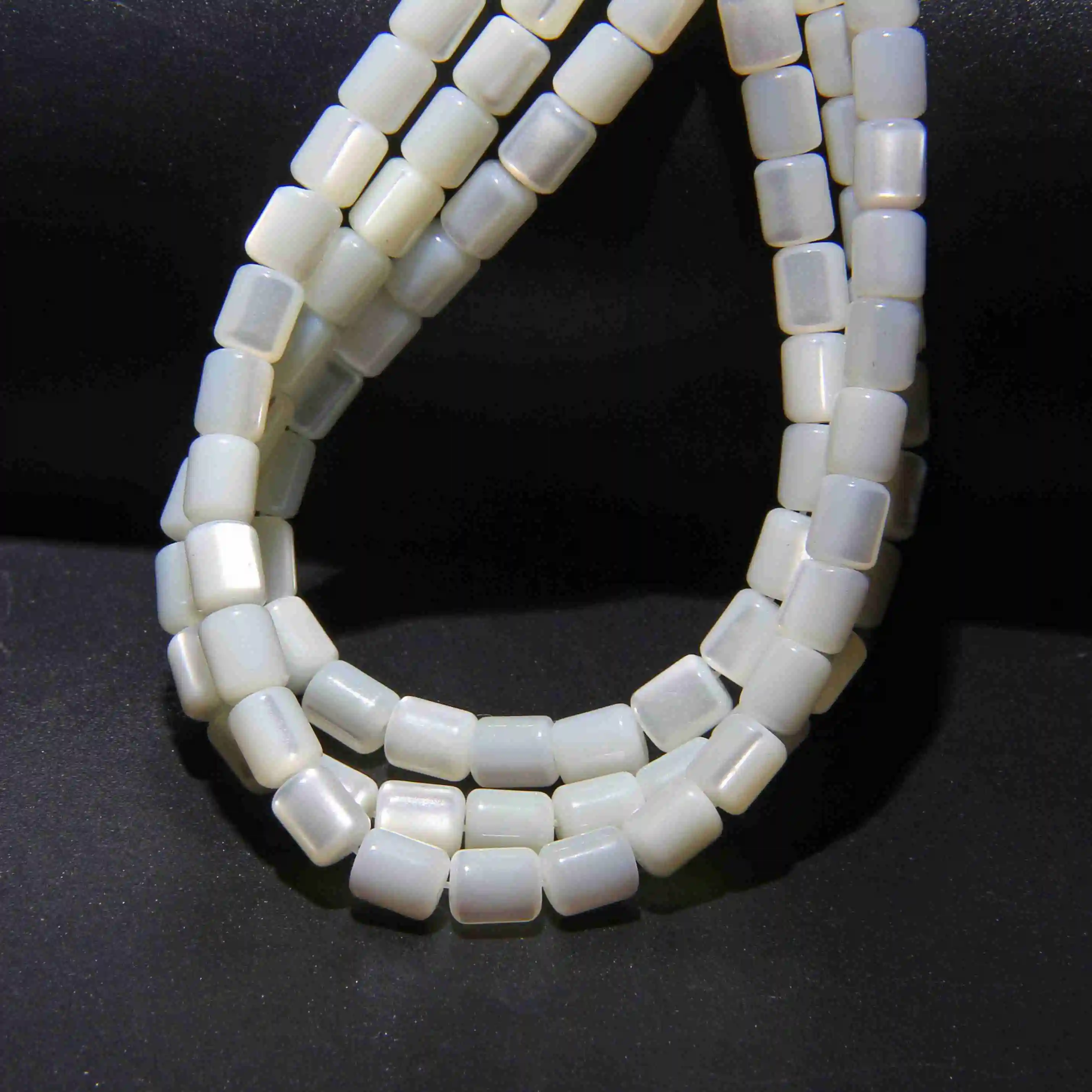 5*6mm White Natural Mother of Pearl Shell Beads Cylindrical Shape Pearl Shell Beads  Jewelry Making 15" Approx 39CM Per Strand image 3
