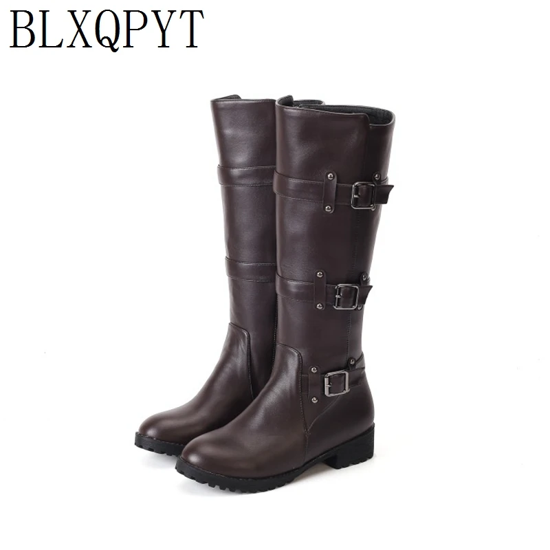 BLXQPYT New Big Size 33-50 Autumn Winter Knee Boots Women Zip Thigh High Woman Shoes Long Bota Feminina Zapatos De Mujer H8-1F