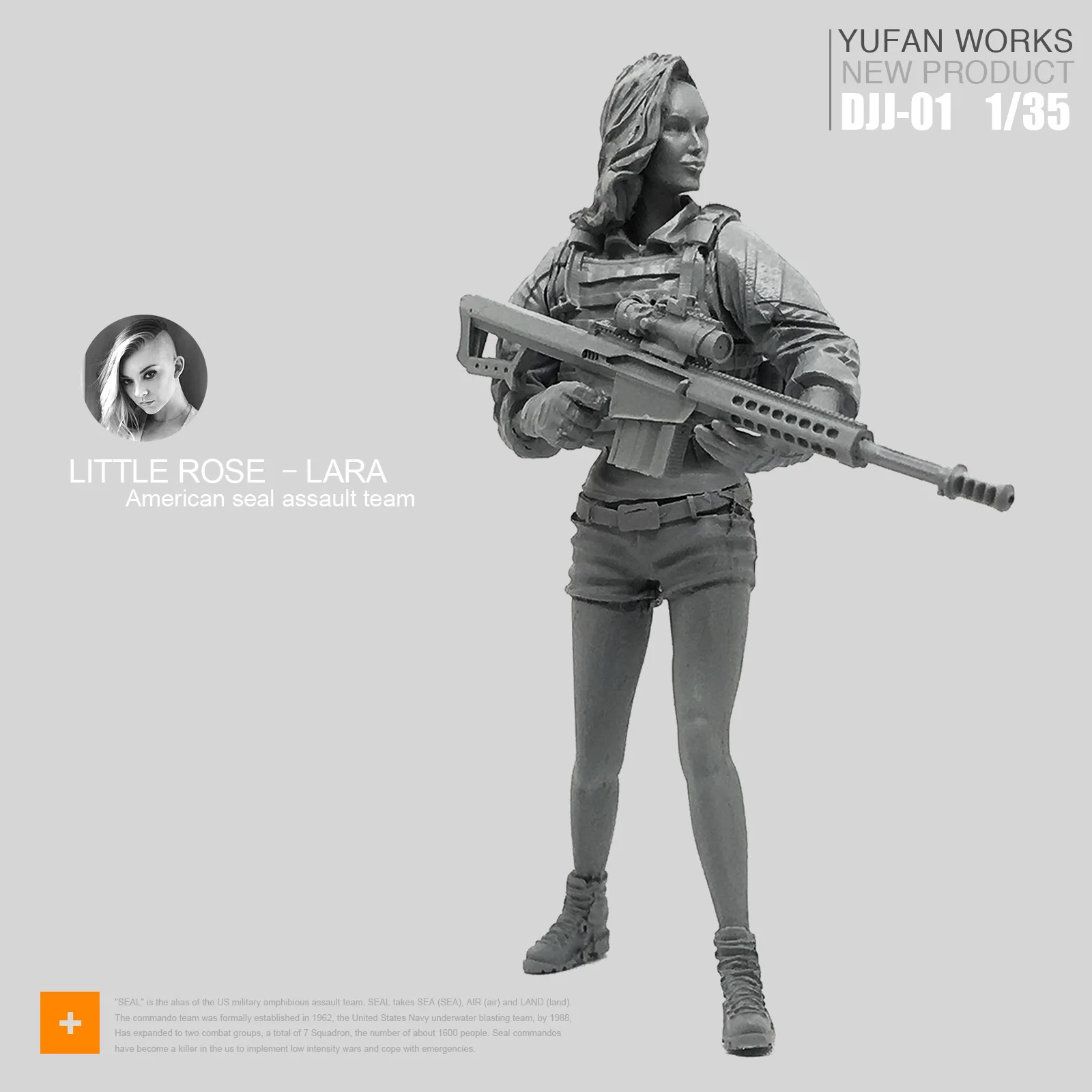 Yufan Model 1/35 Female Resin Soldier Seals Commando Team Rose Laura Series Sniper Figure Model Kit Djj-01