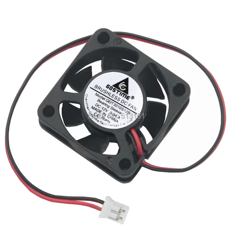 

500pcs/lot Gdstime 12V 7 Blades 2Pin Ventilation Axial 30mm 30x30x10mm 12V DC Cooling Fan