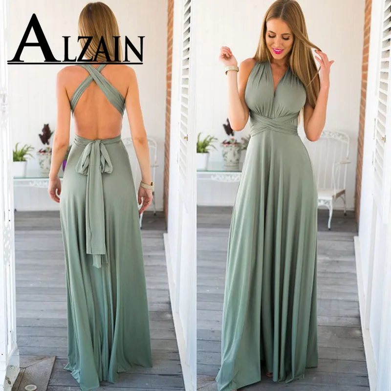 Summer Maxi Party Dress Multiway Swing Dress Fashion Sleeveless Convertible Infinity Robe Wrap Long Dresses Women