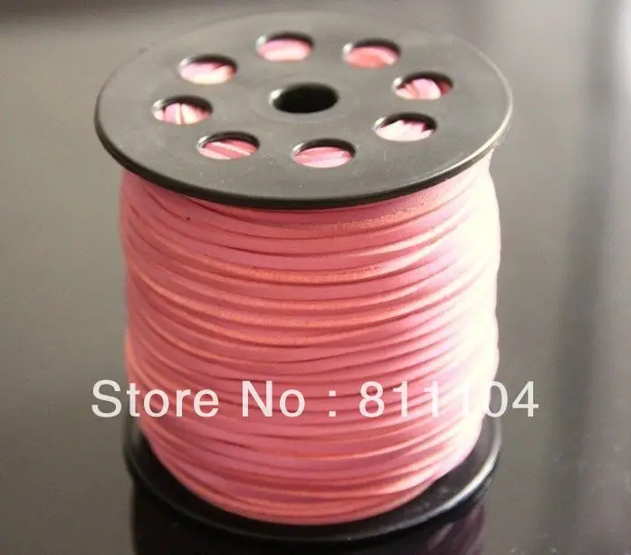 

3mm Light Pink ONE SIDE Flat Faux Suede Leather Lace Cord DIY Rope For DIY Leatherwork and Jewelry making Strap Cord Wholesale