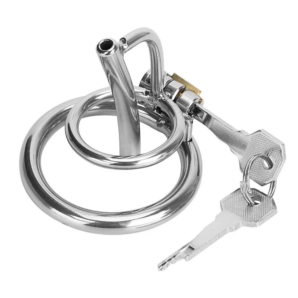 Stainless Steel Urethral Sounding Two Penis Rings for Men 18 Cock Plug Delay Lock Chastity Cage Medical Sex Toy Male Masturbator