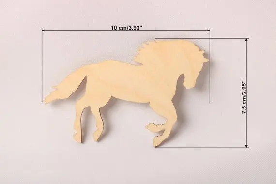 (50pcs/lot) 80mm Blank Wooden Rocking Horse Tags Rustic Wood Christmas Tree Tags , Decoration Laser Cut Birch Wood image 3