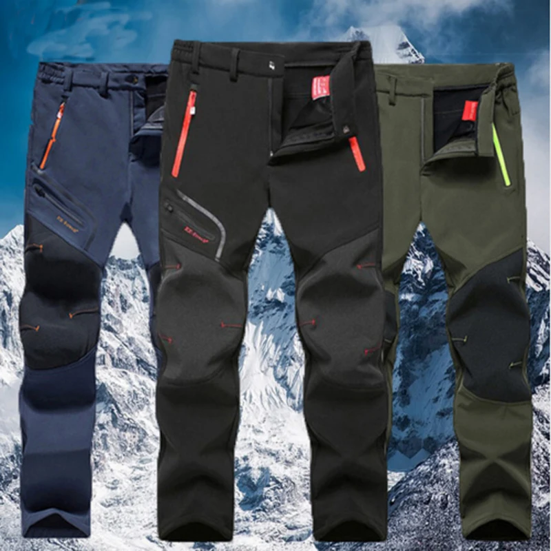 Pantalones Softshell de gran tamaño para hombre, ropa cálida de invierno para exteriores, senderismo, pesca, Camping, escalada, esquí, S-4XL de viaje