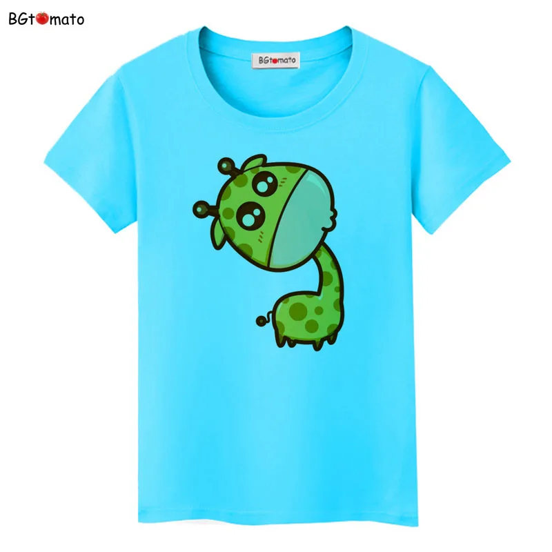 Économie décontractés de girafe de dessin animé, t-shirts super mignons, style charmant, chemises d'été neuves, t-shirts en Y, bonne qualité