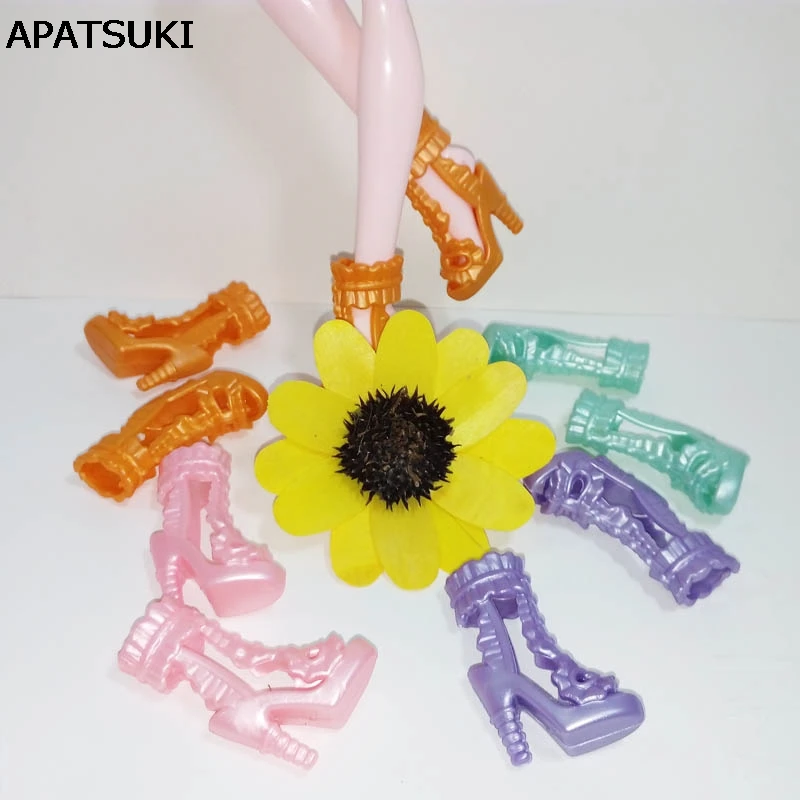 5pairs/lot 2016 New Fashion High Heel Shoes for Monster High Dolls High Quality Sandals For Doll House Doll Accessories