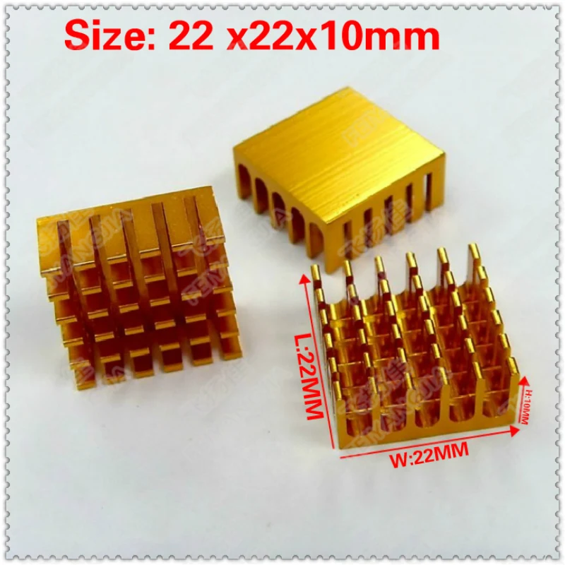 (Free shipping )10 pieces lot 22x22x10mm Aluminum Heatsink Radiator For Chip Electronic