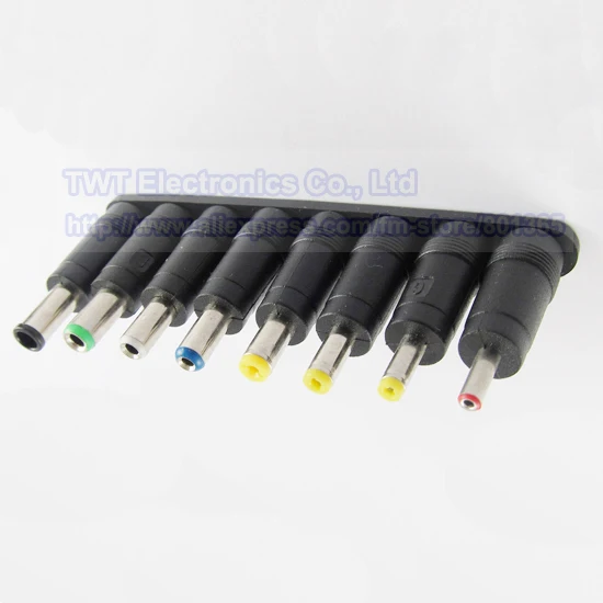 8 In 1 Power Jack Universal DC Socket 5.5 x 2.1 mm To Plug Male Power Connector Converter for Laptop , 5set , Free shipping