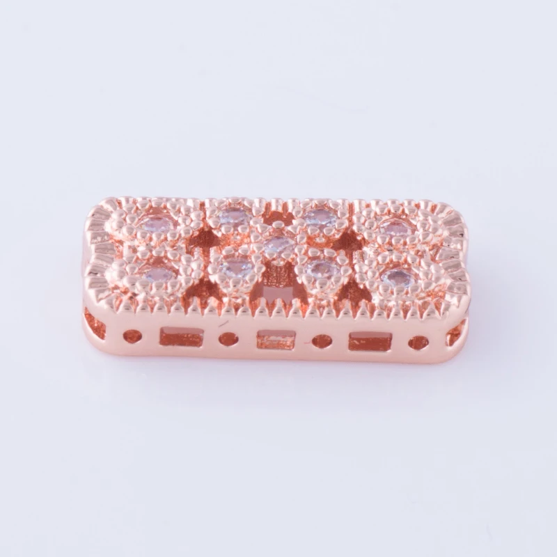 Copper Micro Pave Jewelry Vintage Zircon Geometric Charms For Jewelry Making Diy Rose Gold Color Czech Connector Jewelry Finding