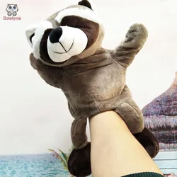 Children Gray Raccoon Animal Plush Toy Stuffed Hand Puppet