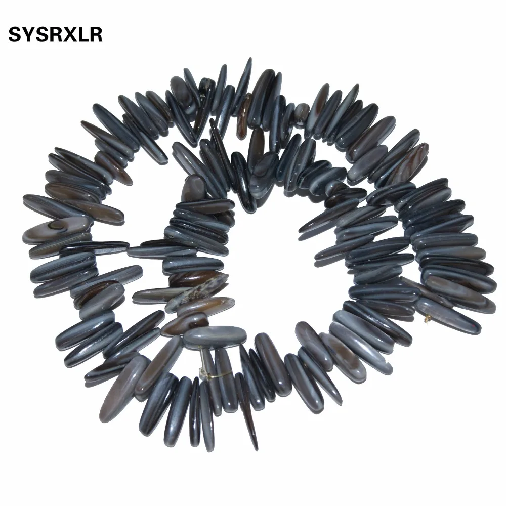 Wholesale 12 -18 MM 80 Pieces Of Stick Form Gray Natural Shell  Stone Beads For Jewelry Making Diy Bracelet Necklace 15 \