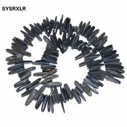 Wholesale 12 -18 MM 80 Pieces Of Stick Form Gray Natural Shell  Stone Beads For Jewelry Making Diy Bracelet Necklace 15 