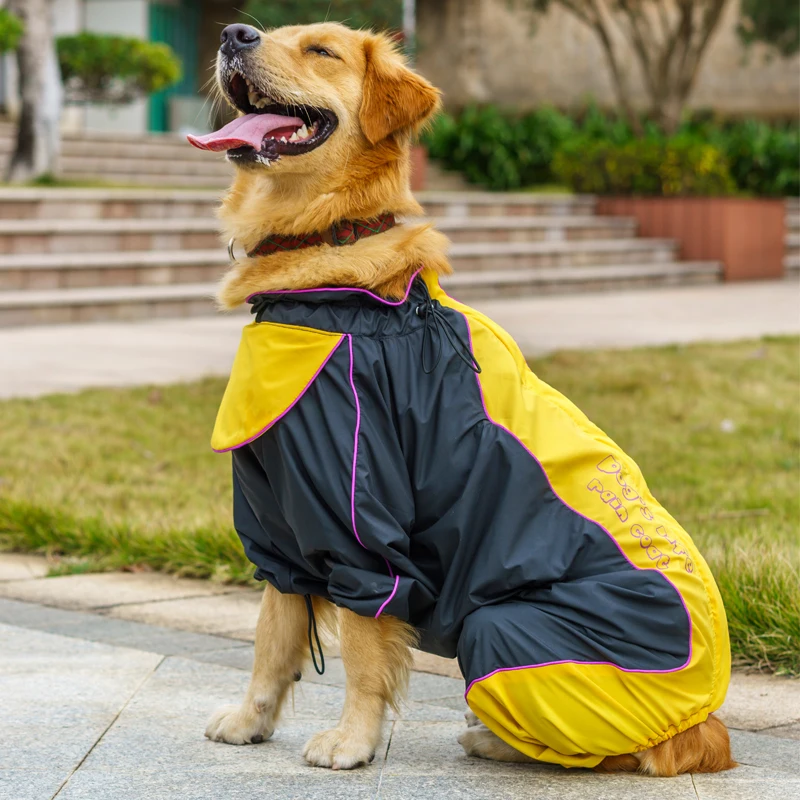 Pet Dog Raincoat Waterproof For Medium Large Dog Clothes Jumpsuit Outdoor Coat French Bulldog Labrador Rain Jacket Big Dogs