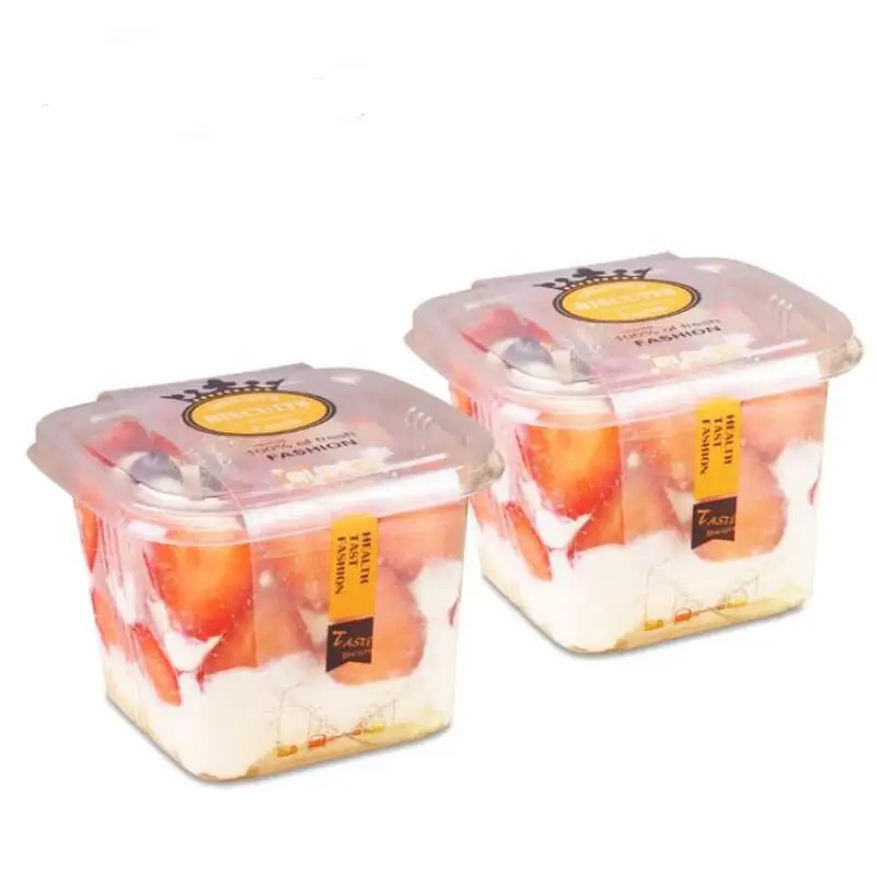 

Clear Cake Box Transparent Cream Cake Plastic Package Box with Lid Fruit Mousse Packaging Container LX6994