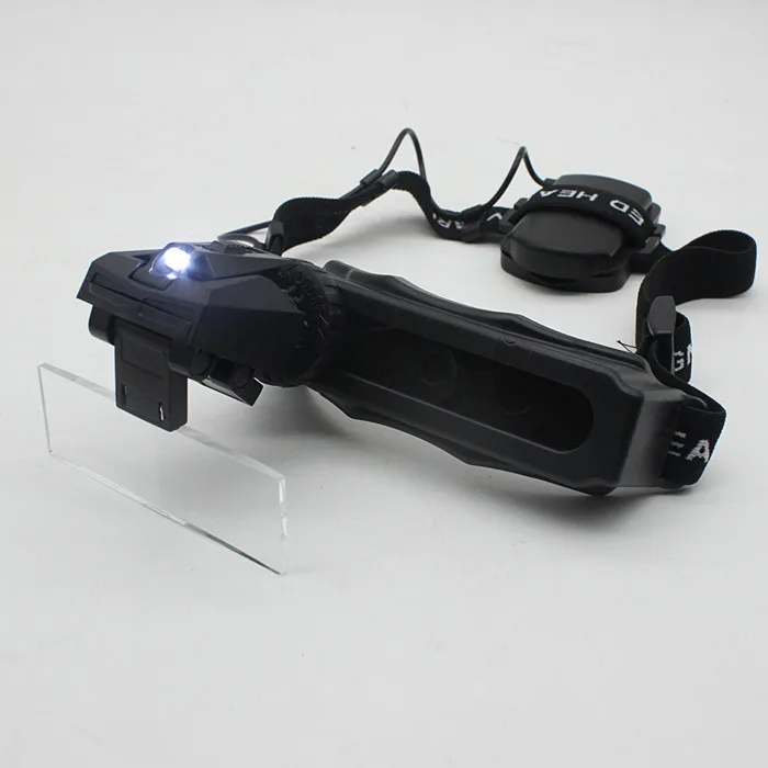 Hot Wearing glasses type Headband Magnifier Magnifying Reading Loupe Jewel Repair Illumination with 8pcs Plastic Lenses