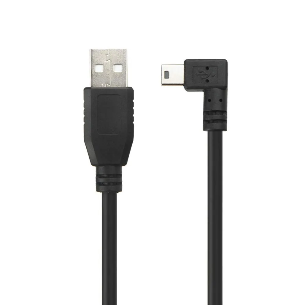 USB A Male To Mini USB Cable 90 Degree Right Angle Mini 5P Data Sync Charge Cord For Garmin Dash Cam Car GPS  1.8m3m5m