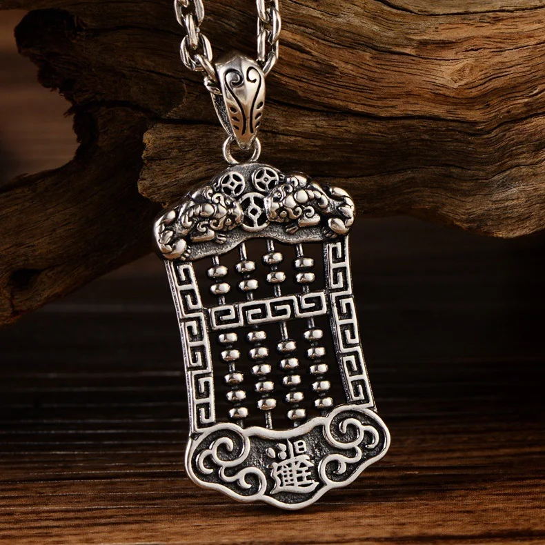 S925 sterling silver beast lucky lucky treasure pendant men and women retro pendant free shipping