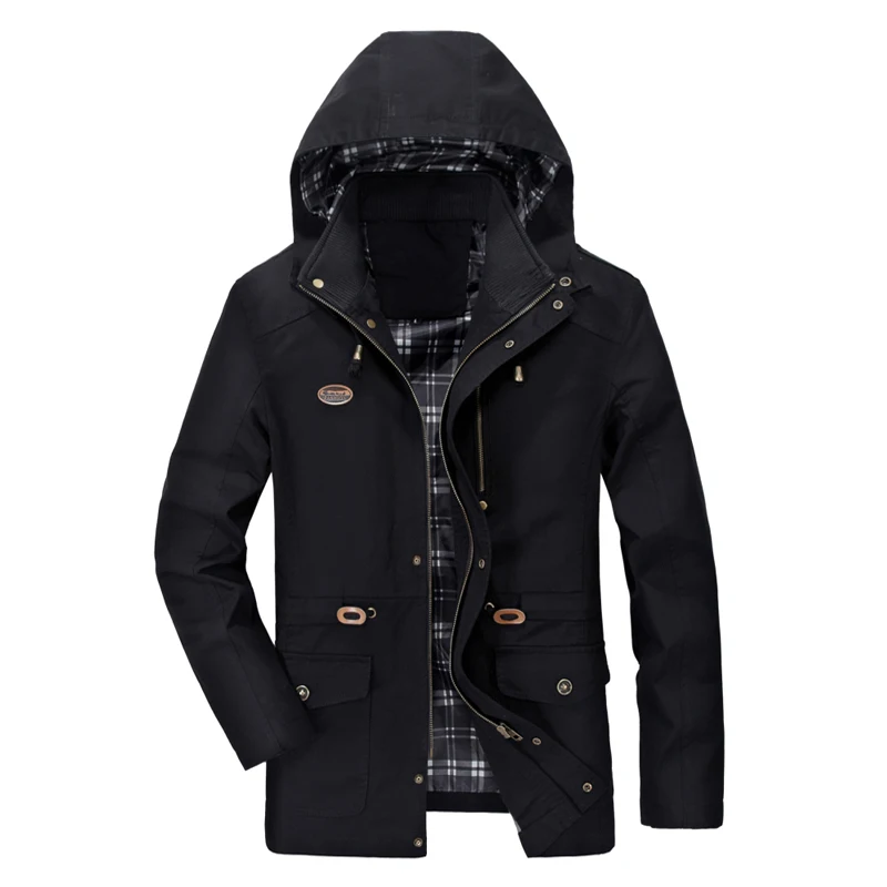 Men\'s Spring Autumn Jacket Casual Bomber Jackets Men Tactical coat Detachable Hood Windproof Windbreaker jaqueta masculina