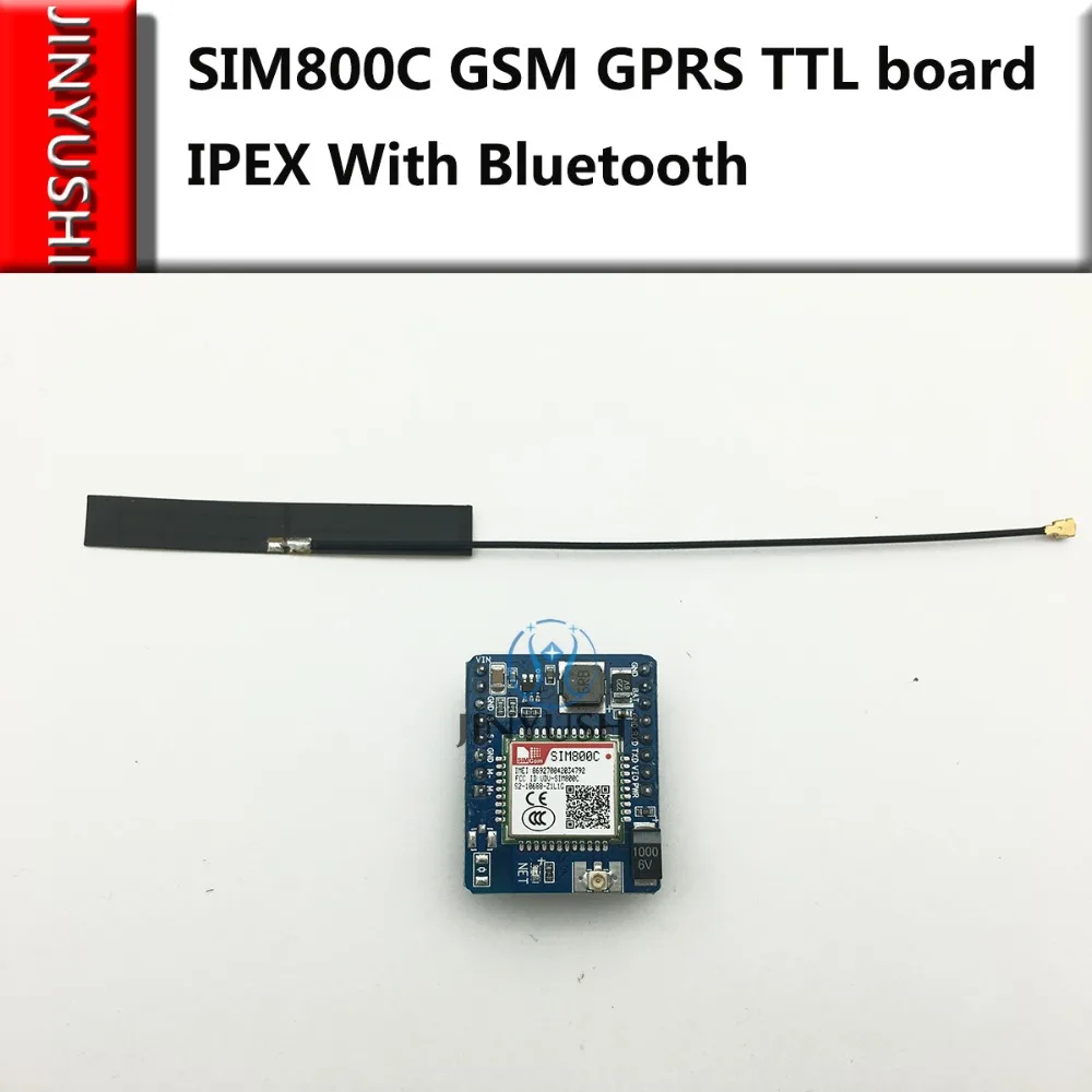 JINYUSHI FOR SIM800C GSM GPRS 2G TTL Development Board+FPC antenna IPEX With Bluetooth DTU quad-band module Free Ship