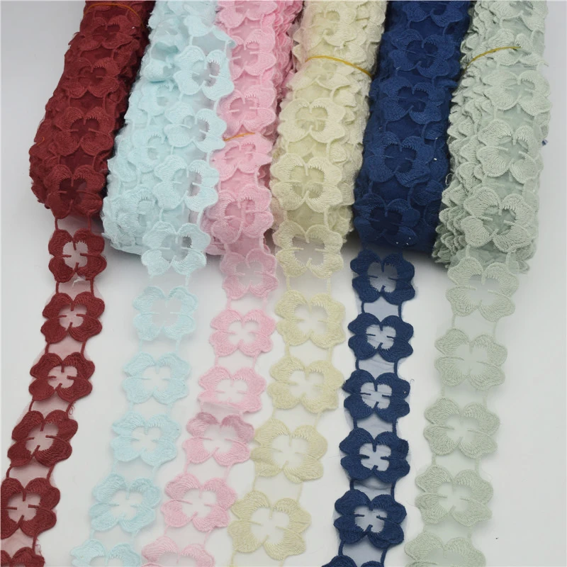 29yards delicate embroidered flower tulle lace trim for DIY eight colors size:5CM