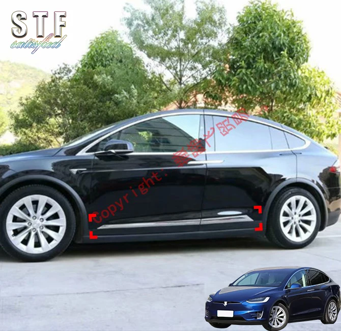 ABS Chrome Side Door Body Molding Moulding Trim For Tesla Model X 2018 2019 Car Accessories Stickers