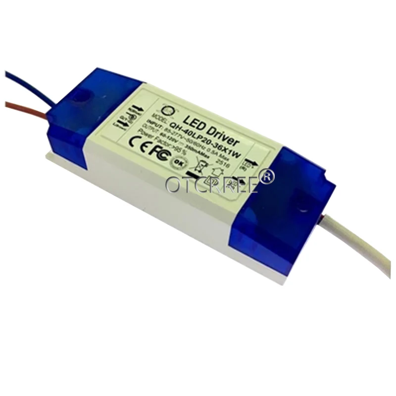 1pcs AC 85-277V 20W 30W 36W LED Driver 20-36x1W 350mA DC60-120V High Power LED Powr Supply For Floodlight