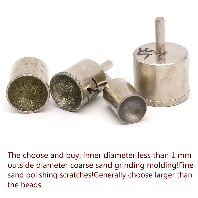 1pcs Fine Rough Sand 3~25mm Diamond Concave Polisher Suction Eye Socket Bead Grinding Head For Jade Bodhi Root Ball Round Beads