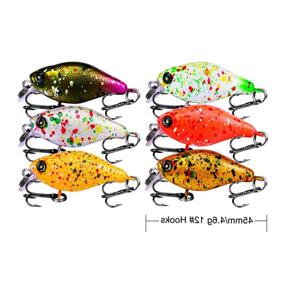 1Pcs Crank Fishing Lures Wobblers 45mm 4.3g Mini Crankbait Artificial Plastic Hard Bait Bass Pike Fishing Tackle