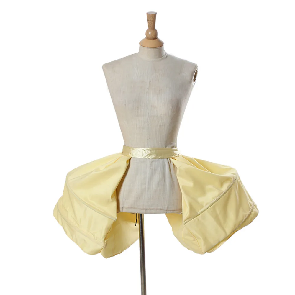 Victorian Rococo Dress Petticoat Crinoline Underskirt Ladies Yellow Cage Frame Pannier Bustle Medieval Cosplay Accessory