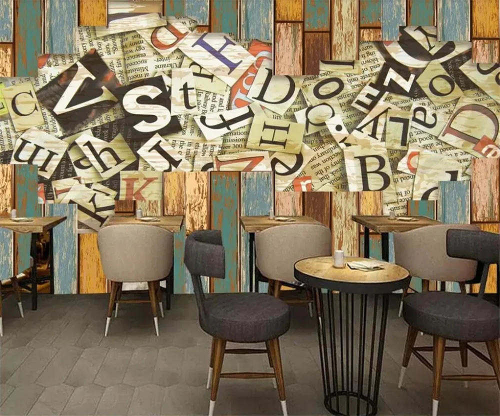 Beibehang Aangepaste behang 3D foto muurschilderingen Europese en Amerikaanse stijl retro kleur houten Engels TV achtergrond muur papier muurschildering