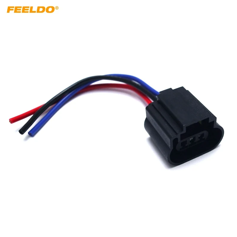 FEELDO 1PC Car H13 Female Plastic Socket Case Halogen LED Headlamp Holder Connector Wire Plug Adapter