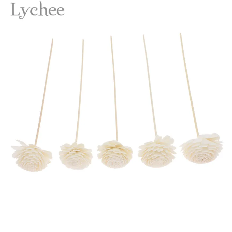 Lychee Life 5pcs Daisy Flower Rattan Reeds Fragrance Diffuser Non-fire Replacement Refill Sticks Home Decoration