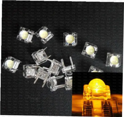 50PCS 5mm F5 Piranha LED Yellow Round Head Super Bright Light Emitting Diode beu