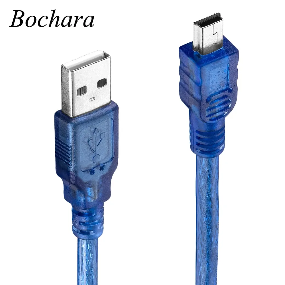 Bochara Mini 5P USB Cable USB 2.0 Type A Male to Mini 5P Male Data Cable Dual Shielding( Foil+Braided) 30cm 50cm 1m