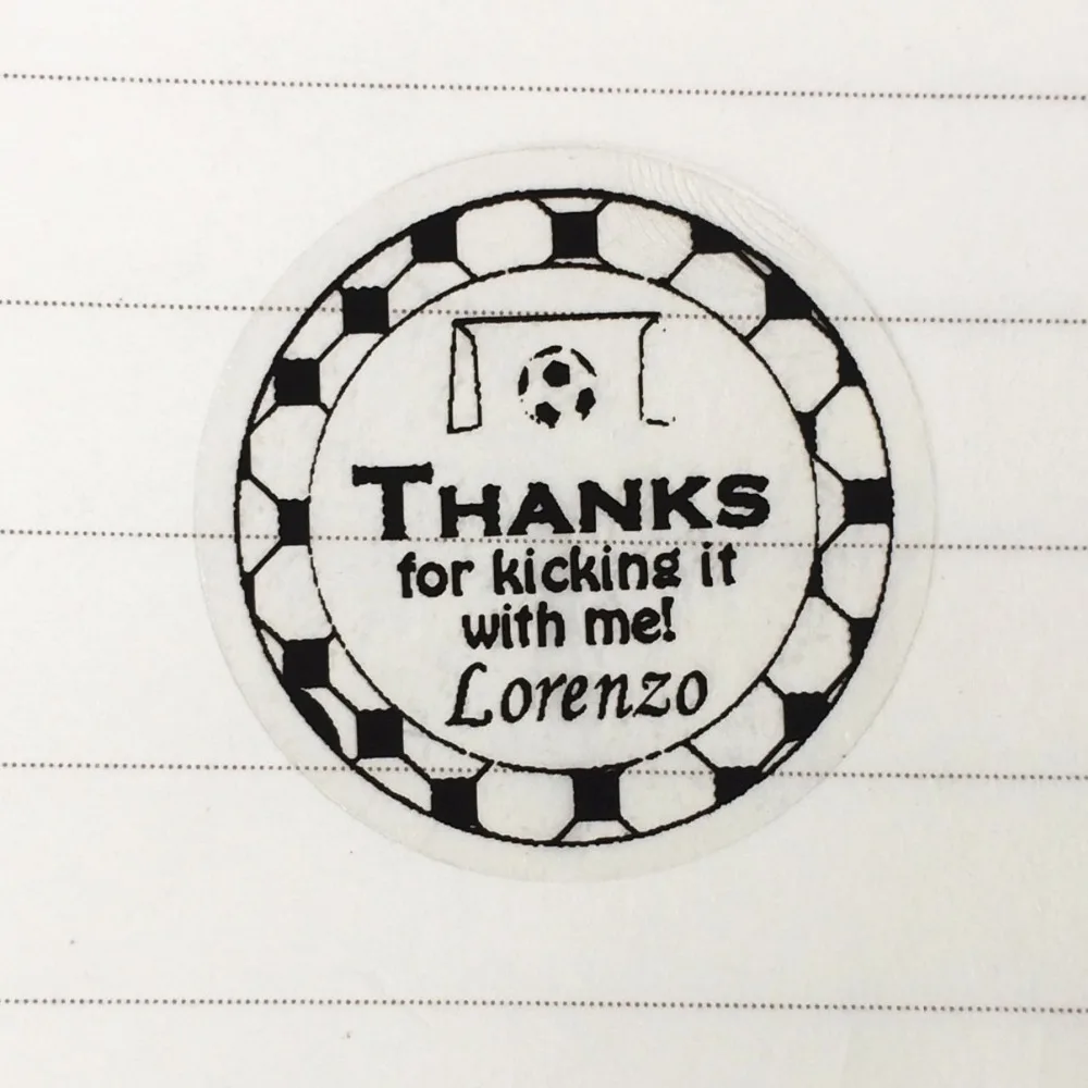 60 Personalised name football sticker boy kids happy football birthday party favor bag stickers Gifts bottle labels envelop seal