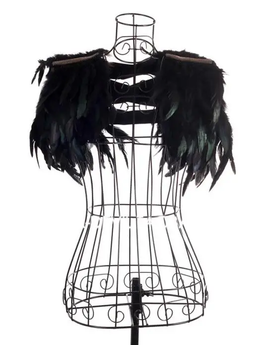 

Stage Performance Shoulder Epaulette Feathers Nightclub Dance Decorate Gothic Women