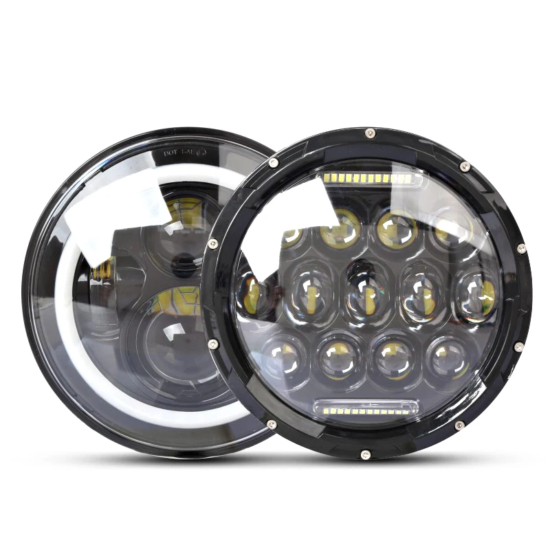 1PC 75w 180W LED Driving Headlights with DRL Lights for Jeep Wrangler JK LJ CJ Humme H2 Land Roverr