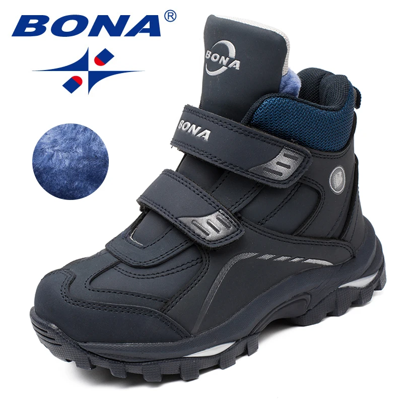 BONA New Arrival Typical Style Children Boots Round Toe Boys Snow Boots Hook & Loop Kids Fashion Sneakers Light Free Shipping