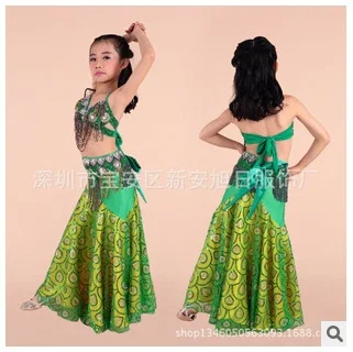 kids Belly Dance Costumes professional 3pcs Bra &Belt &Skirt Child Bollywood Costumes Danza Del Vientre Girl indian Clothes