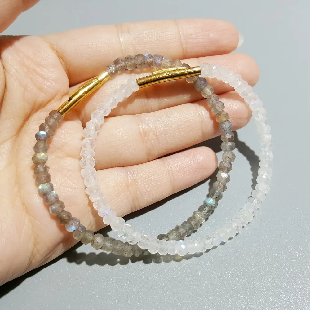 Lii Ji Matte Natural Stone Moonstone/Labradorite Bracelet