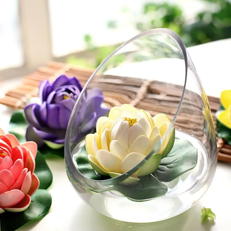 10 CM Beautiful Artificial Flower Floating Water Lotus For Christmas Ornament Wedding Party Decoration Supplies