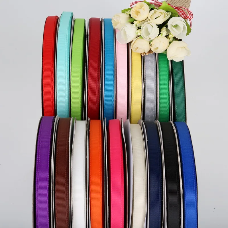 100Yards/lot 18 Colors 10MM Gift Packing Grosgrain Ribbon for Wedding Party Decoration DIY Handmade Crafts Garment Materials