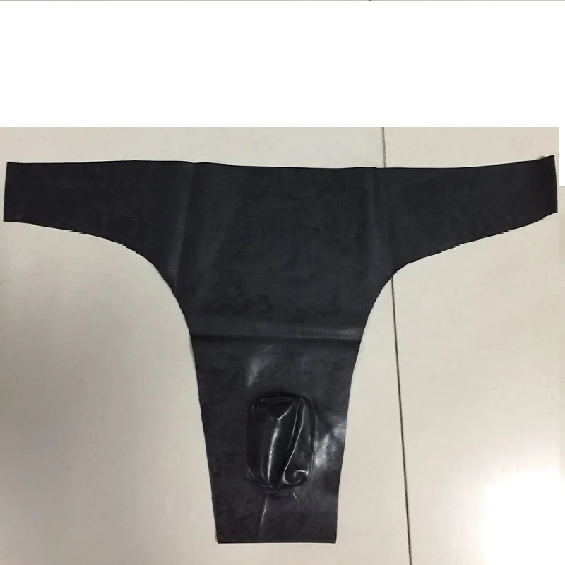 Latex Shorts Seamless Underpants Cosplay Thongs sexy G-strings natural fetish Male with big or small ball bag bondage