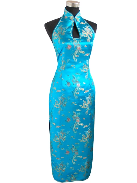 Le donne vestono le donne nuovo arrivo vestito stile cinese Dragon Phoenix Backless Costume lungo Cheongsam abito da sera Qipao