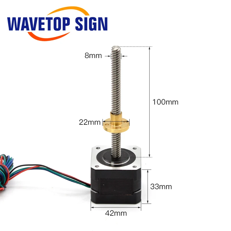 WaveTopSign Nema17 محرك متدرج مع T8 برغي الرصاص 8 مللي متر 100 مللي متر 42 محرك 42BYGH محرك طابعة ثلاثية الأبعاد مع برغي للطابعة ثلاثية الأبعاد.