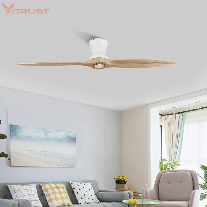 Two-Blade Indoor Ceiling Fan Dimmable ceiling fan with LED Light Kit for home use 60 inch