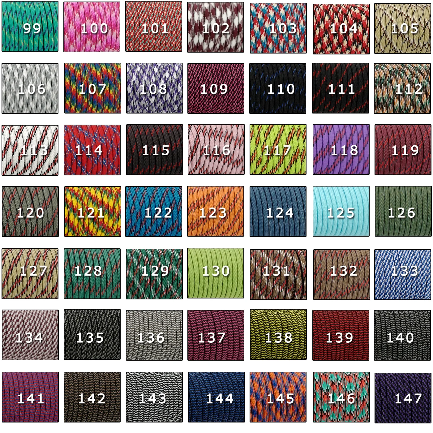 YOUGLE 550 Paracord Paracord Parachute Cord Lanyard เชือกเต็นท์ Guyline Mil Spec ประเภท III 7 Strand Core 50-100 ฟุต 279 สี