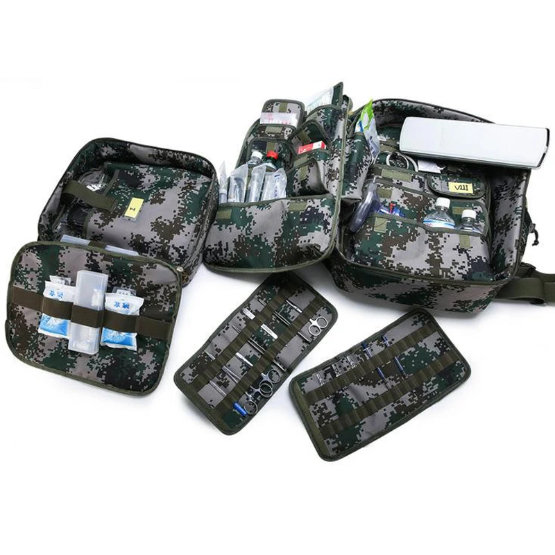 Outdoor First Aid Kit Large Capacity Sports Camouflage Nylon Waterproof Messenger Bag Family Travel Emergency BagDJJB039