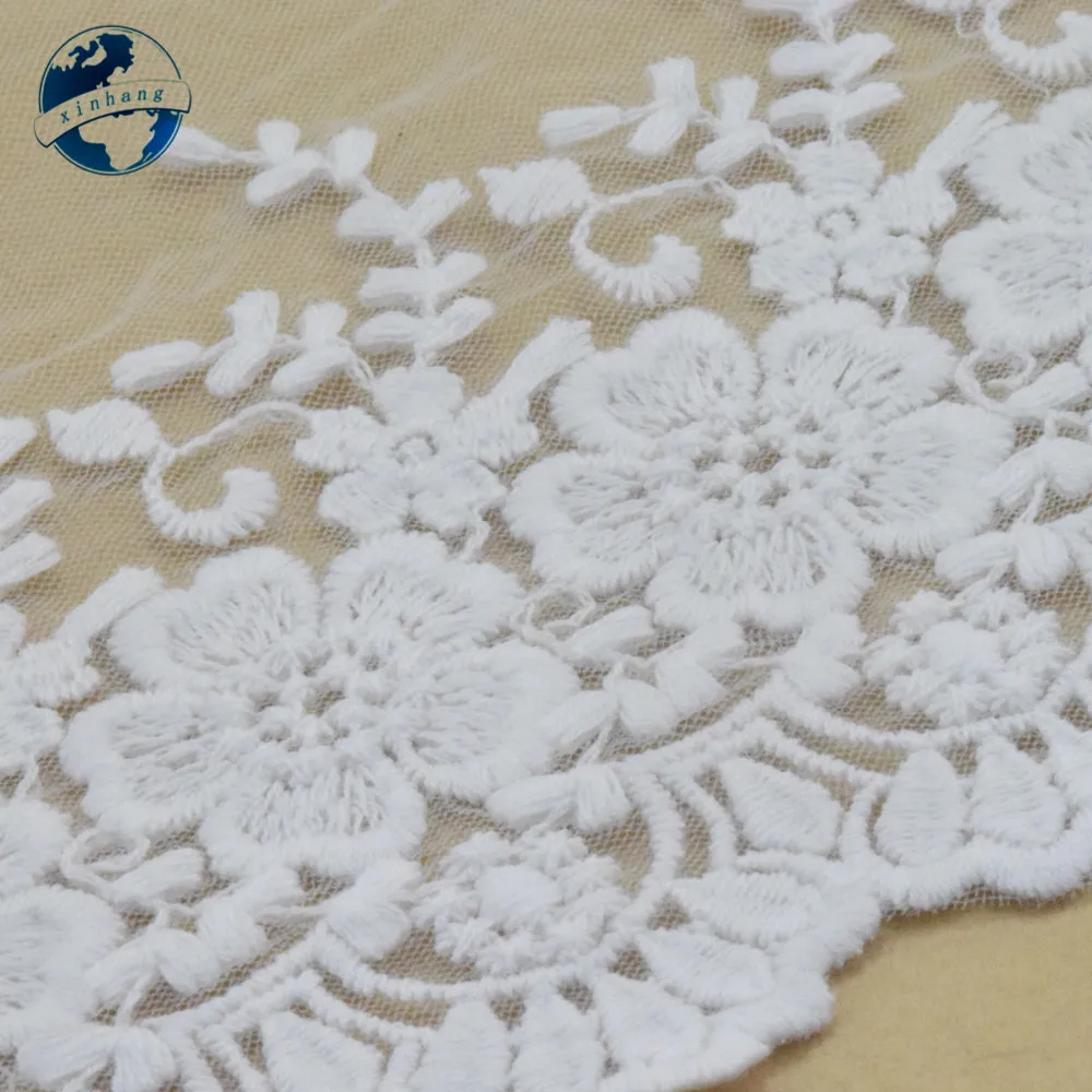 11cm Width Cotton Embroidery Lace Sewing Ribbon Guipure  Fabric Trim Dolls  DIY Garment African Wedding Accessories  #2879